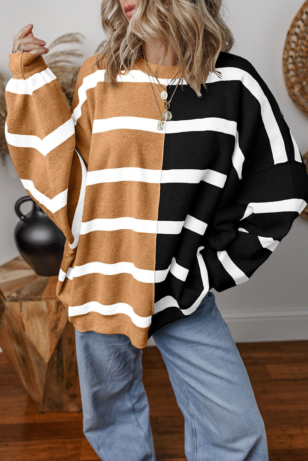 Nealy Contrast Oversized Top