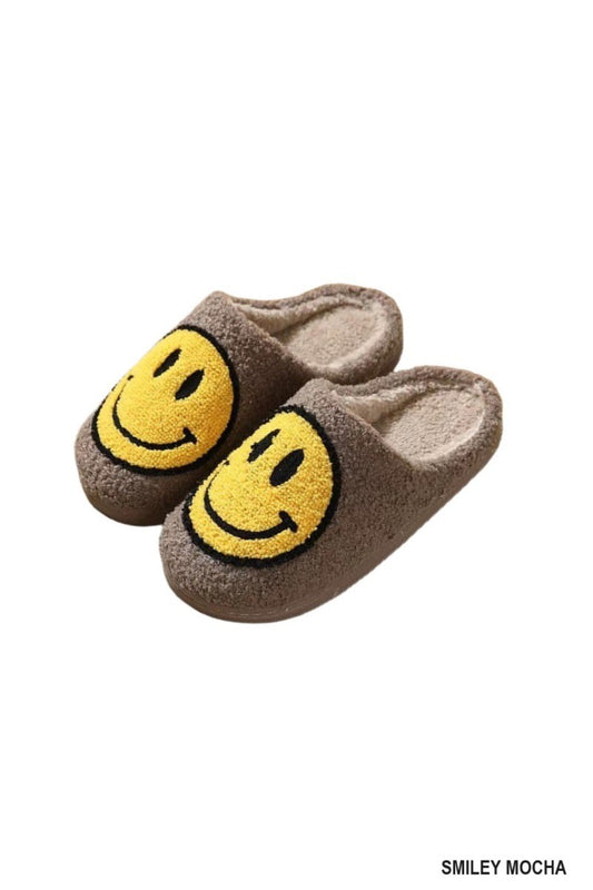 SMILEY MOCHA SLIPPERS