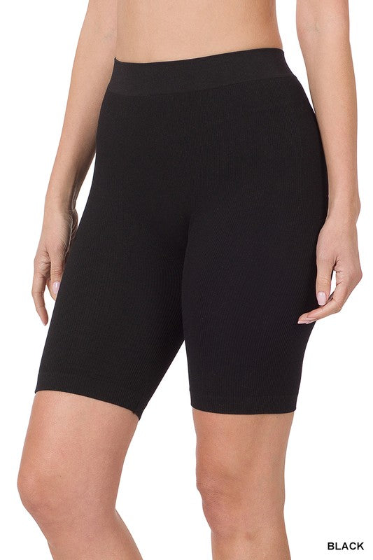 On the Go Ribbed Biker Shorts